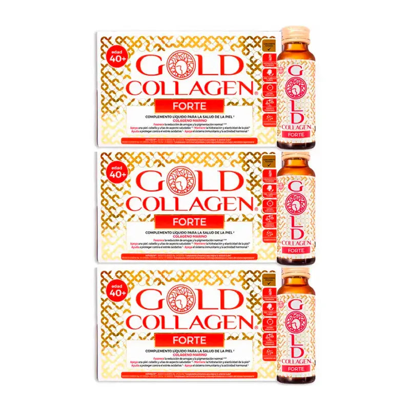 Gold Collagen Forte, paquet de 3 x 10 x 50 ml