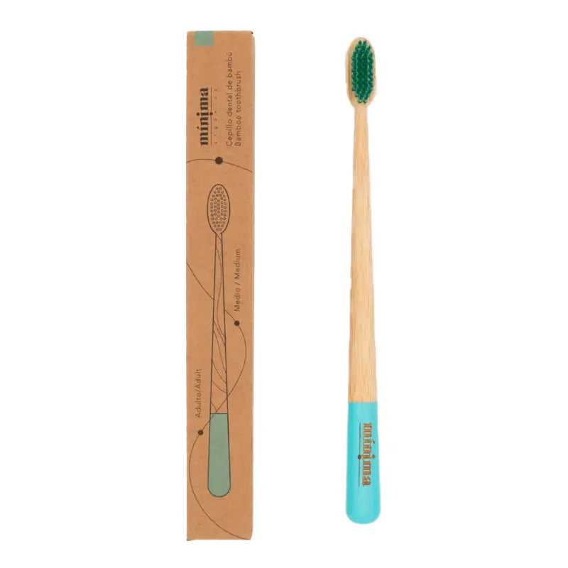 Minima Organics Bamboo Brush Adult Medium - Aqua Colour