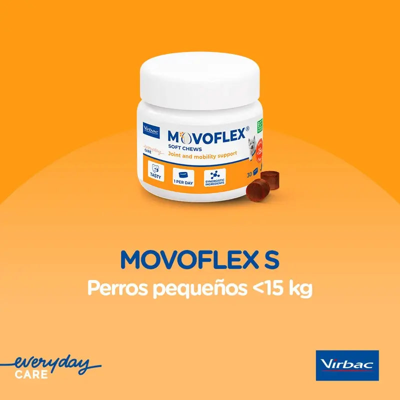 Movoflex Chondroprotecteur Petits Chiens Jusqu'à 15Kg, 30 Comprimés
