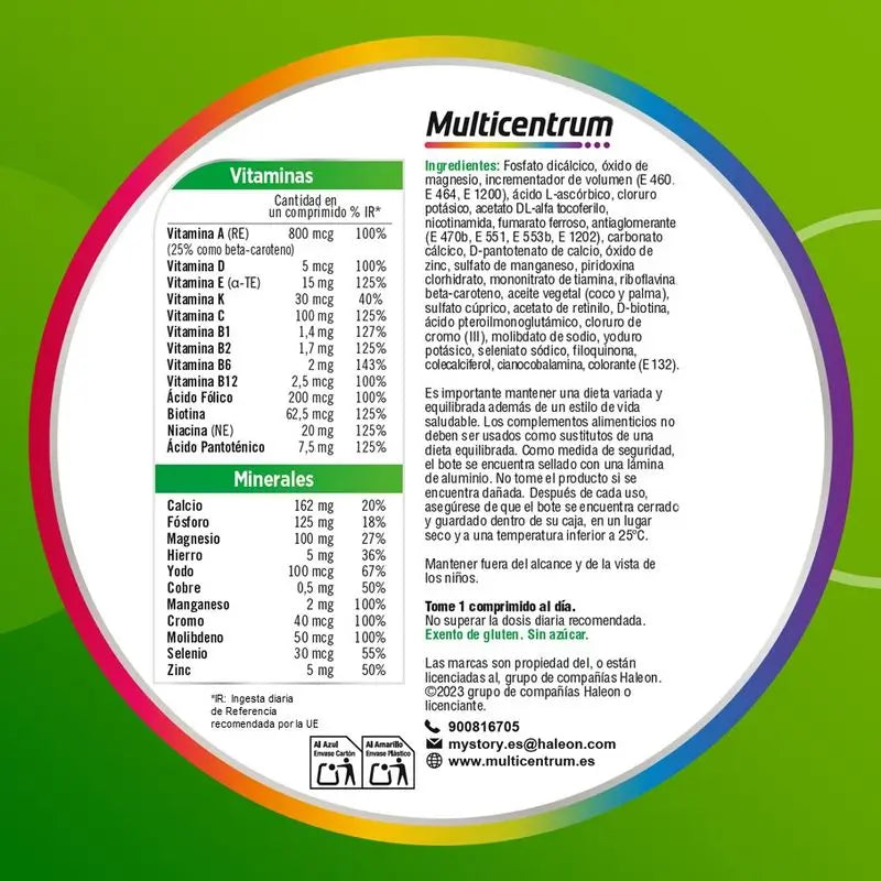Multicentrum Supplément alimentaire multivitaminé pour adultes, 90 comprimés