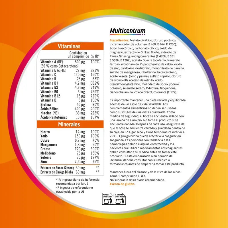 Multicentrum Performance Plus Multivitamine, 30 comprimés