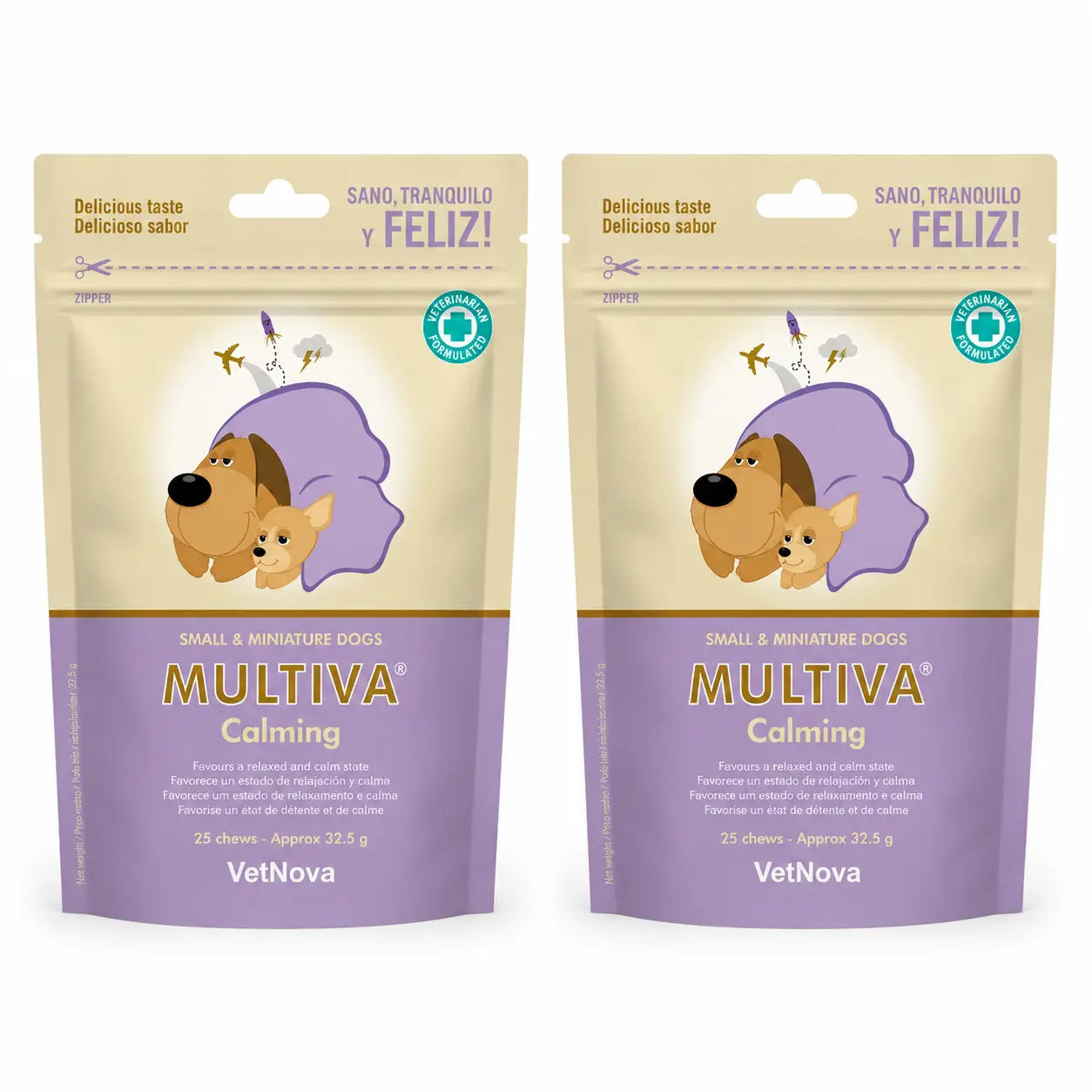 Multiva Vetnova Multiva Calming Small & Miniature Dogs, 25 Chews , pack 2