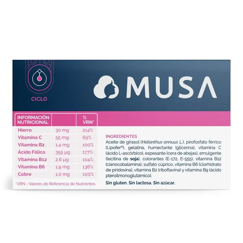 Musa Ferro Supplément Alimentaire en Fer, 30 gélules