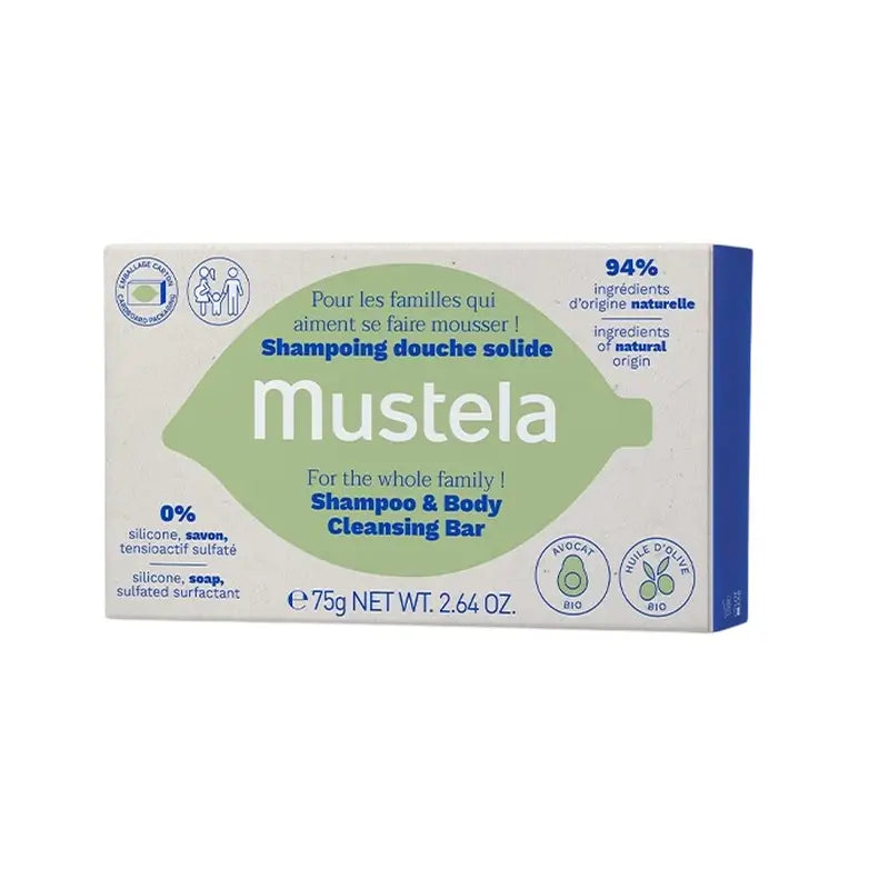 Mustela Shampooing Solide Cheveux et Corps, 75G