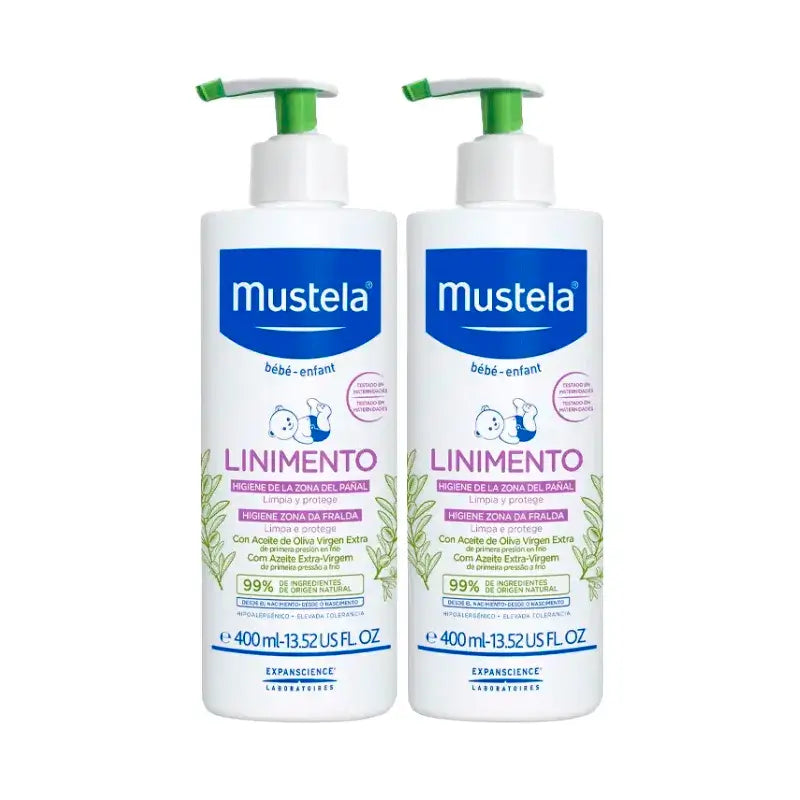 Liniment d'hygiène pour nourrissons Mustela, paquet de 2 x 400 ml