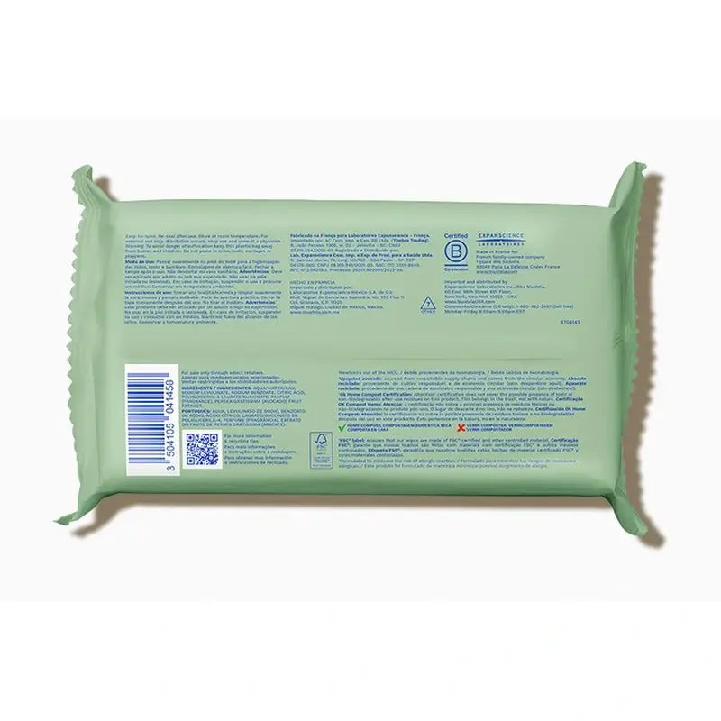 Mustela Lingettes nettoyantes à l'avocat bio, 60 unités