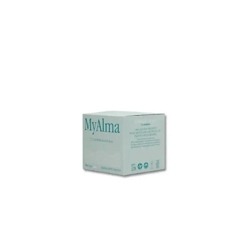 Myalma Serviettes hygiéniques en coton 100% biologique Super, 12 unités