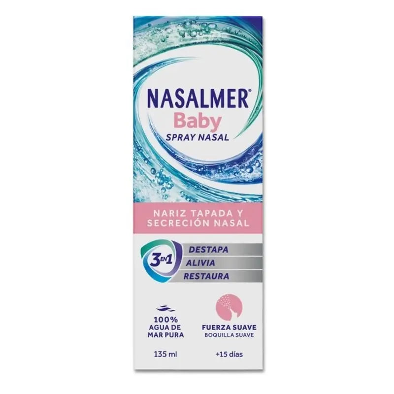 Nasalmer Baby, Nettoyage nasal doux à l'eau de mer, 135 ml en spray