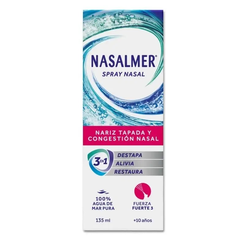 Nasalmer Strong, décongestion nasale et nettoyage en profondeur, 135 ml en spray