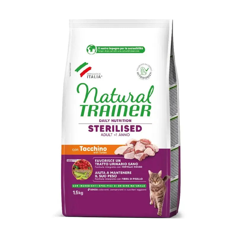 Natural T.Feline Adul Adult Sterilised White Meat 1,5Kg, nourriture pour chats