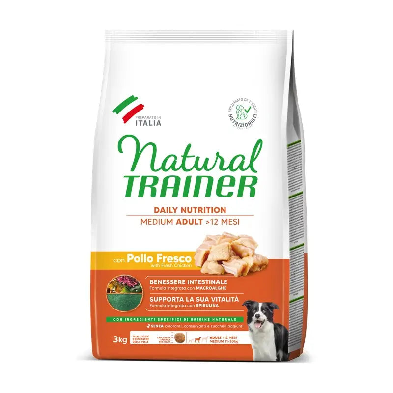 Natural Trainer Canine Adult Medium Chicken 3Kg, nourriture pour chiens