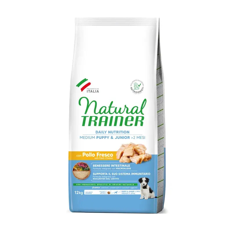 Natural Trainer Canine Puppy Junior Medium 12Kg, nourriture pour chiens