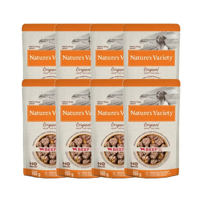 Nature'S Variety Canine Adult Original Pate Mini Beef, 8 x 150 g, wet dog food