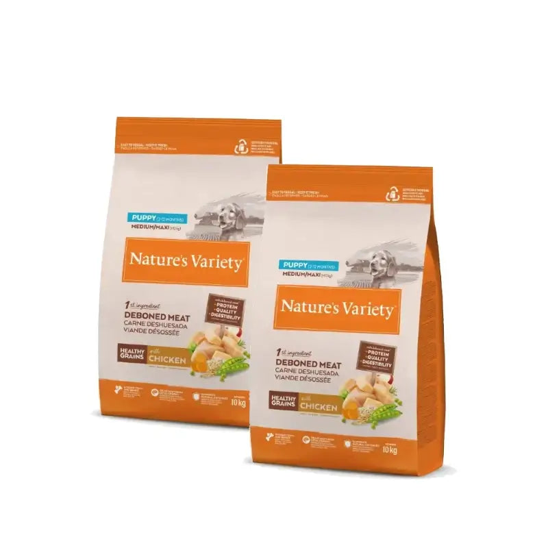 Nature'S Variety Dog Healthy Puppy Medium au poulet, lot de 2 x 10 kg