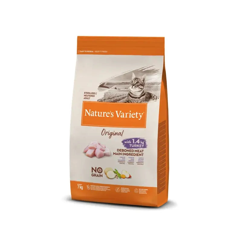 Nature's Variety Feline Feline Adult Original Sterilised Turkey, 7 kg, nourriture pour chats