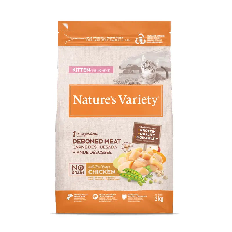Nature'S Variety - Croquettes sans céréales pour chats, au poulet, naturelles, 3 kg