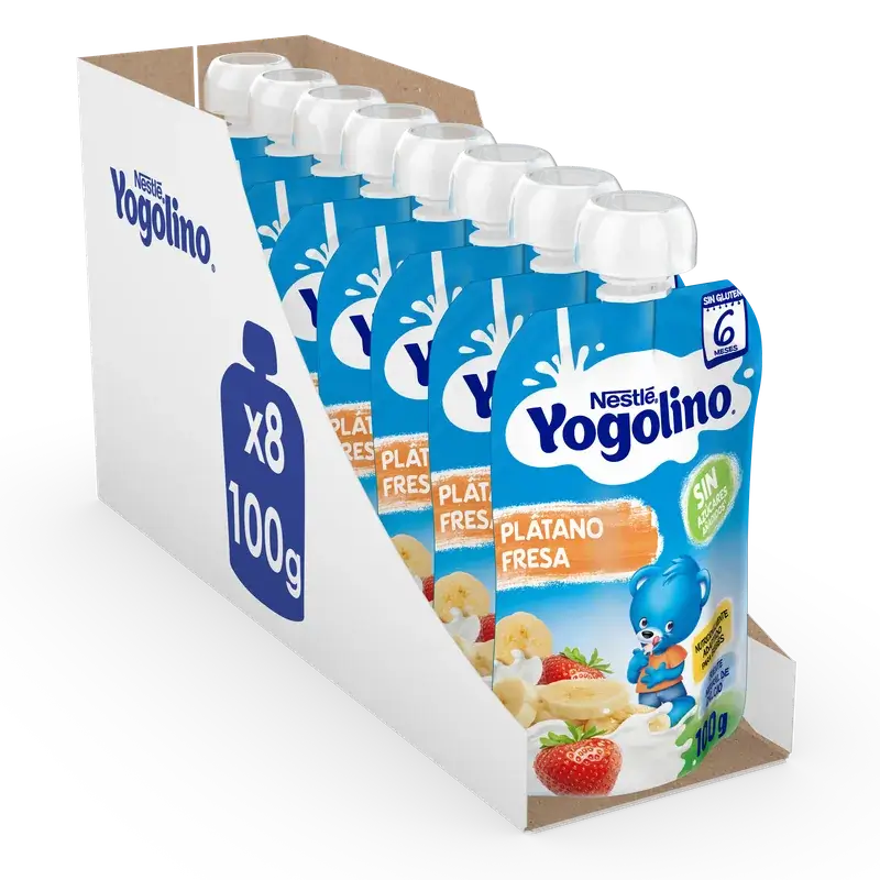 Yogolino Fraise et Banane sans sucre, 100 g
