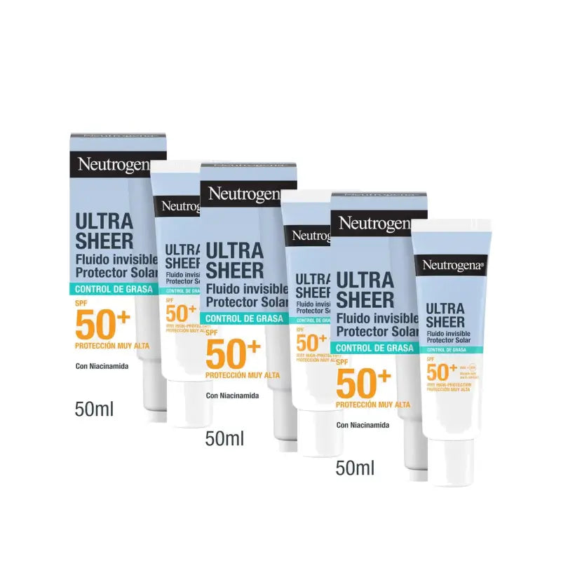 Neutrogena Ultra Sheer Fluide invisible régulateur de sébum SPF 50+, lot de 3 x 50 ml