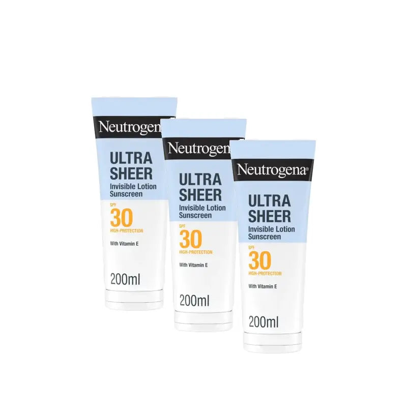 Lotion hydratante invisible Neutrogena Ultra Sheer SPF 30, lot de 3 x 200 ml