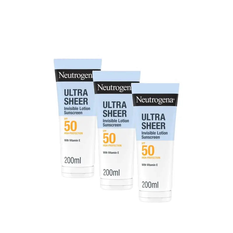 Lotion hydratante invisible Neutrogena Ultra Sheer SPF 50, lot de 3 x 200 ml