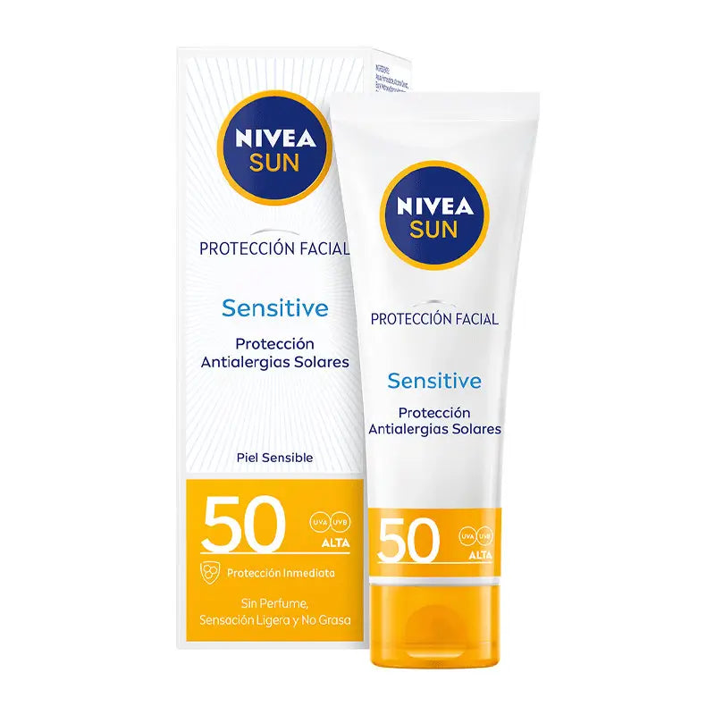 NIVEA Sun SPF50 Sensitive Facial Sunscreen Sensitive Skin, 50 ml