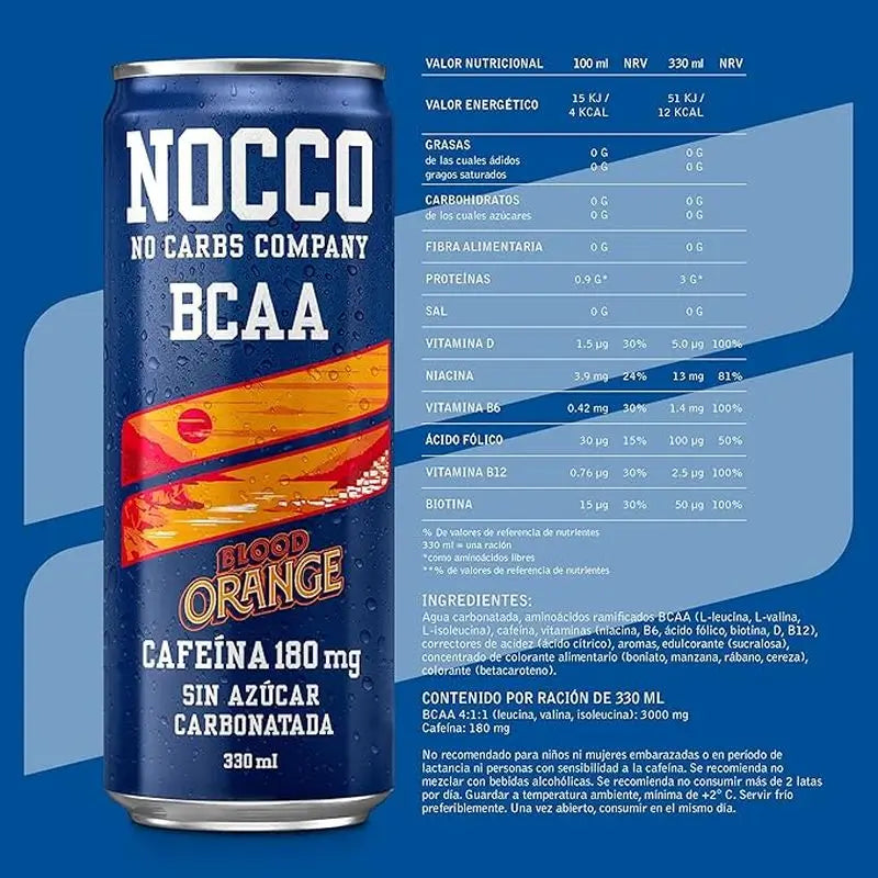 Nocco Bcaa Orange sanguine Del Sol, 330 ml