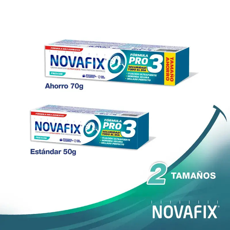 Novafix Pro 3 Crème adhésive pour prothèses dentaires Fraîcheur 50gr