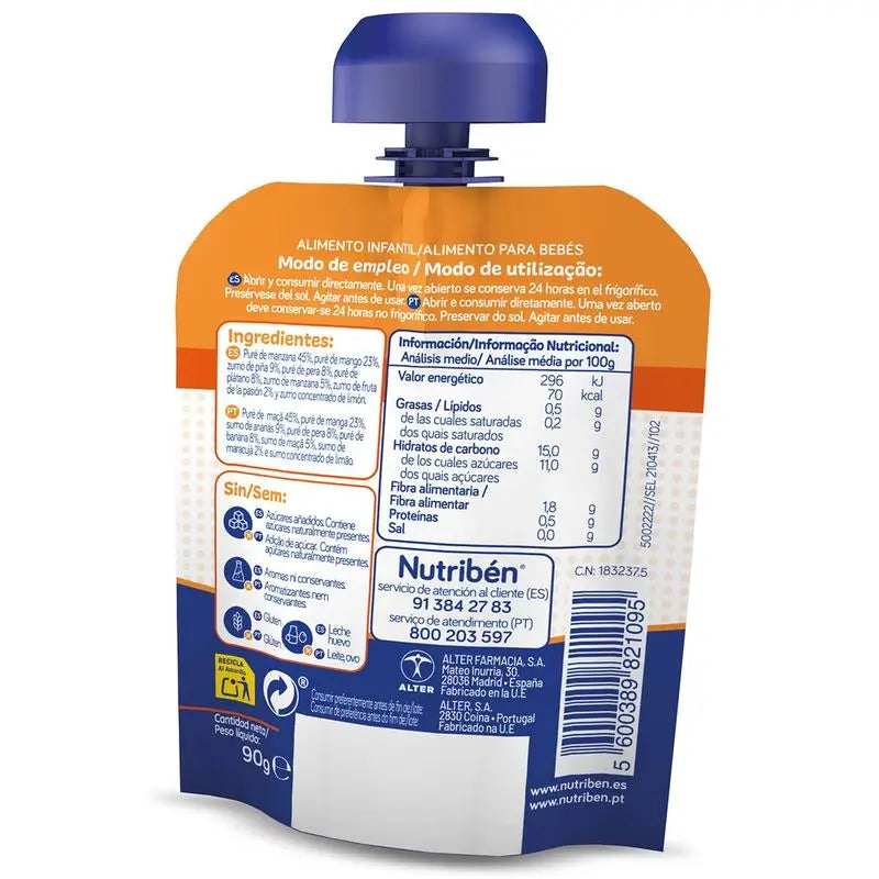 Nutriben Fruta&Go Fruits assortis 90 g