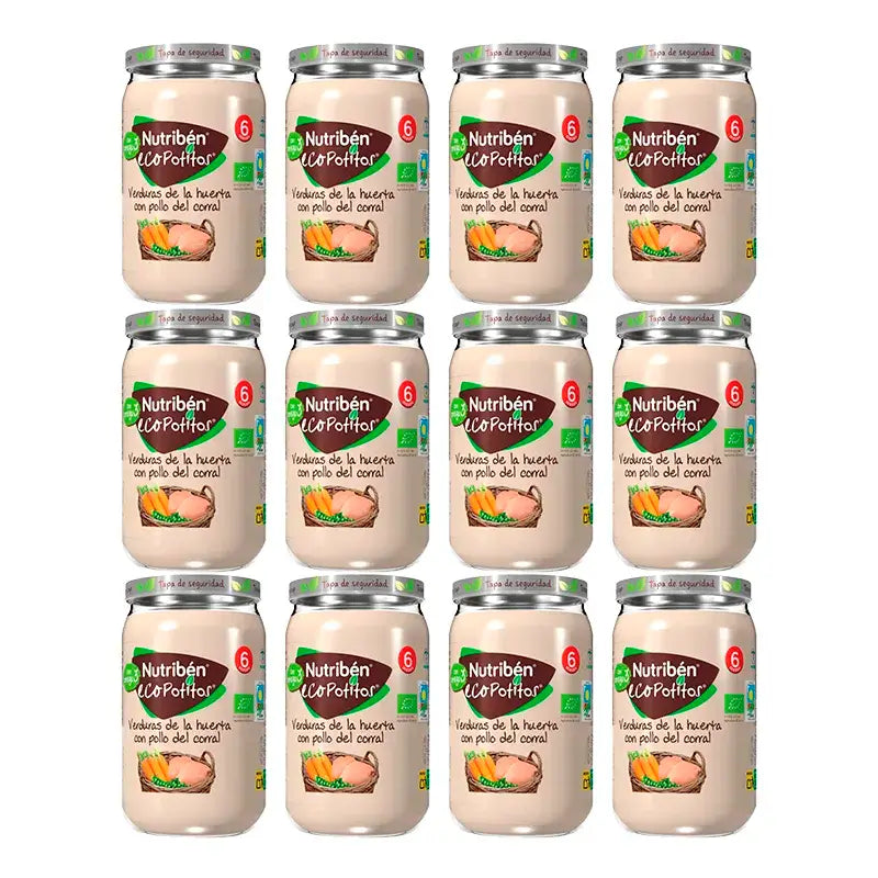 Nutriben Potito Eco Poulet et légumes, 12 x 235 grammes