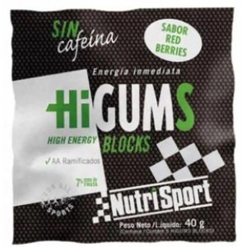 Nutrisport Higums Red Berries Caffeine Free Display 20Bags