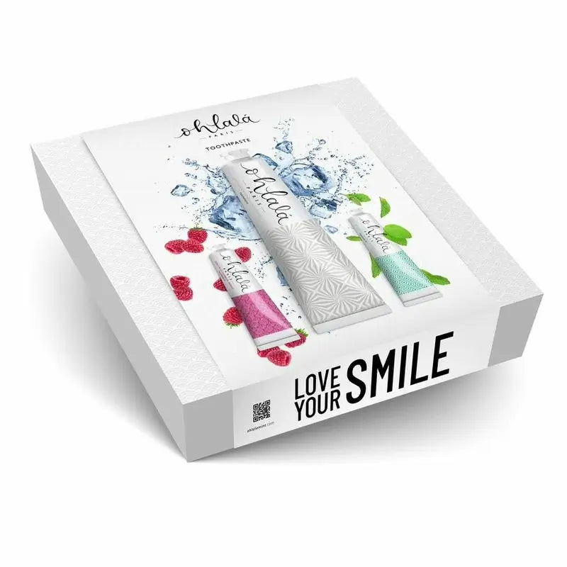 Ohlala Toothpaste "Summer Set" (Whitening 75 ml + Fresh Mint 15 ml + Raspberry Mint 15 ml)
