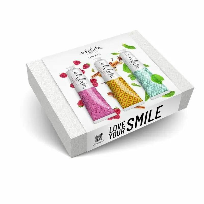 Ohlala Tootpaste Premium SET (Raspberry, Cinnamon & Fresh Mint)