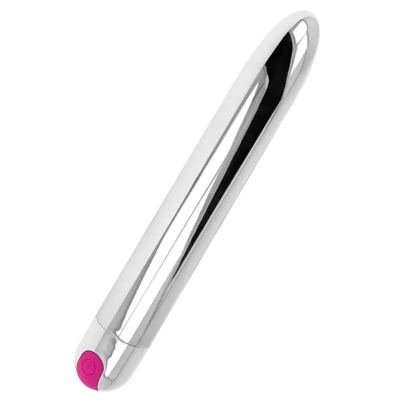Ohmama Vibrators Vibrateur argenté rechargeable 10 modes 18.5 Cm