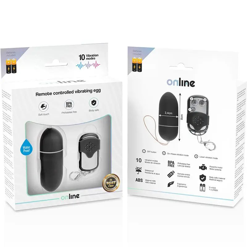 Online Remote Control Vibrating Egg L - Black (Oeuf vibrant télécommandé)