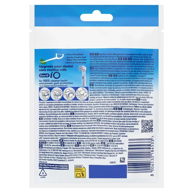 Oral-B Easy Clean - Arceaux dentaires à la menthe, 75 unités
