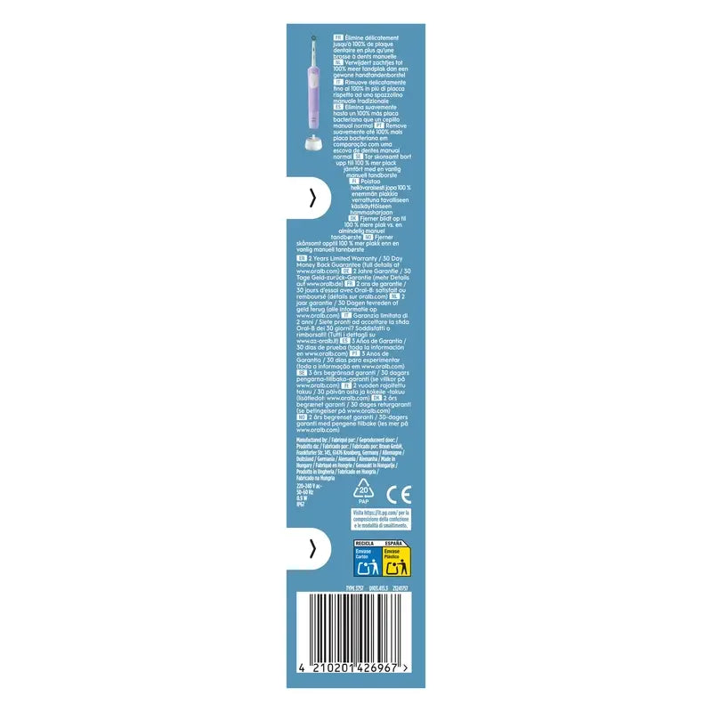 Oral-B Braun Vitality Pro Brosse à dents électrique Purple, 1 pièce