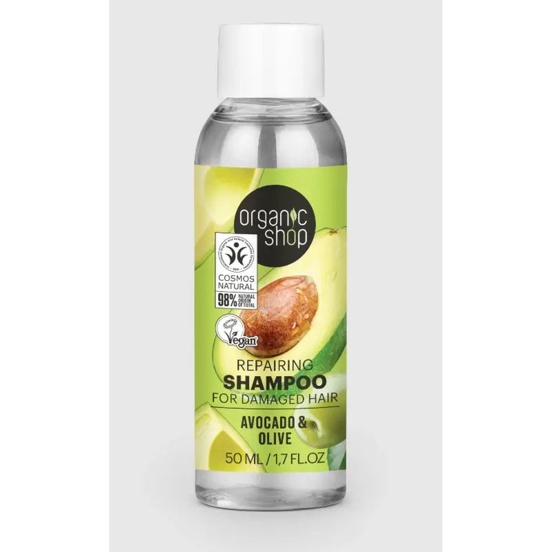 Organic Shop Repairing Shampoo For Damaged Hair Avocado & Olive , 50 ml