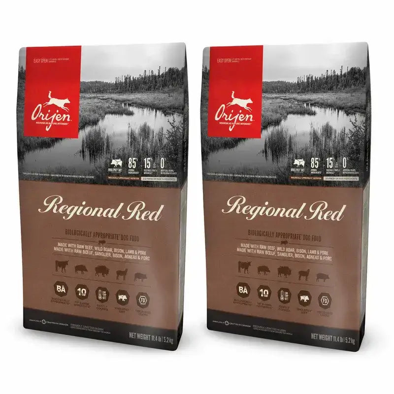 Croquettes Orijen Canine Adult Regional Red 11,4 Kg , pack 2