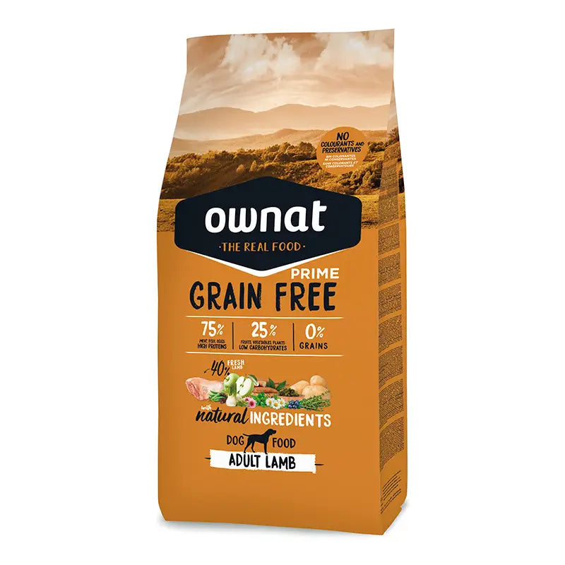 Ownat Grain Free Canine Prime Junior Lamb 3kg, nourriture pour chiens