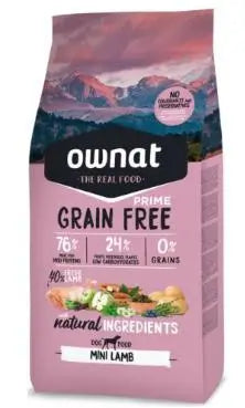 Ownat Prime Canine Adult Mini Grain Free Lamb 3kg, nourriture pour chiens