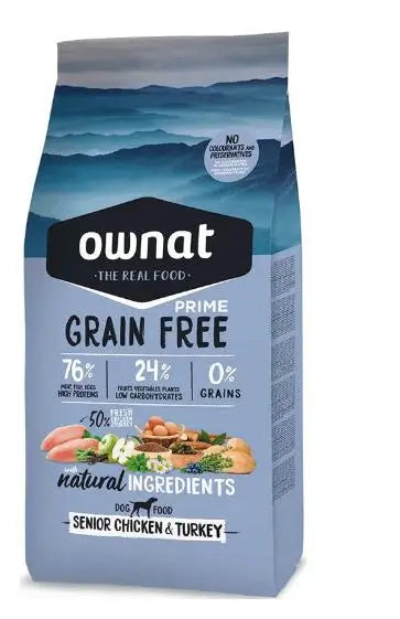 Ownat Prime Canine Senior Grain Free Chicken Turkey 3kg , nourriture pour chien