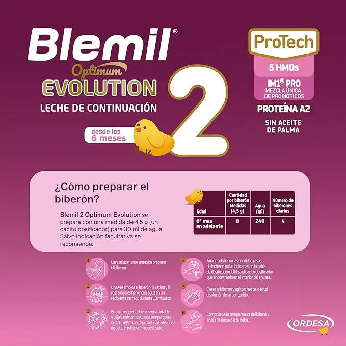 Blemil Optimum Evolution 2 lait maternisé, 6X800g