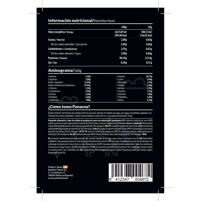 Paleobull Amaltea Isolat de Protéines Neutres 350Gr.