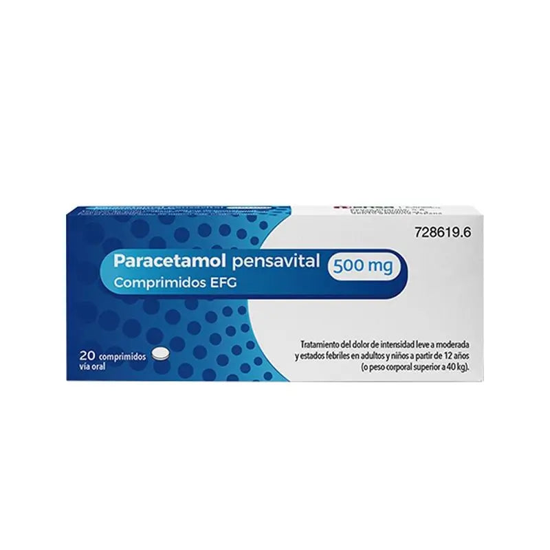 Paracetamol Pensavital Efg 500 mg, 20 tablets