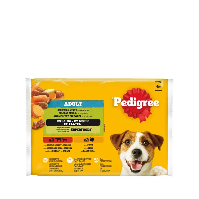 Pedigree Sachets 4Pack Pâté de veau et de volaille 13X4X100Gr