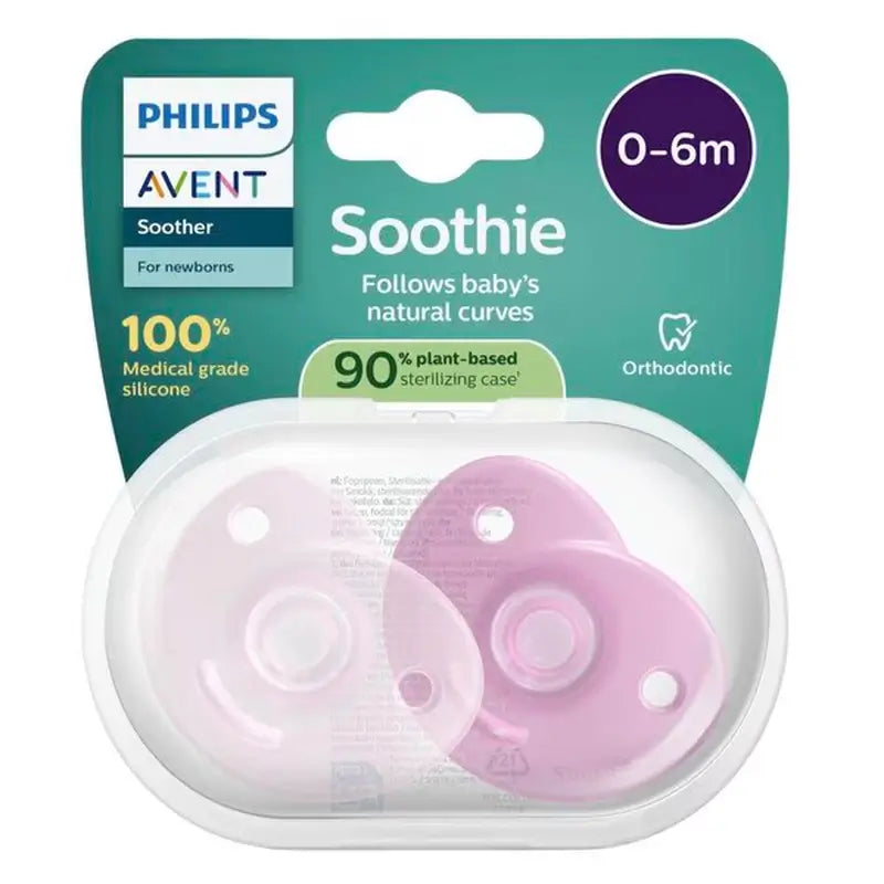 Philips Avent Soothie Soothing 2 sucettes 0-6m bébé fille