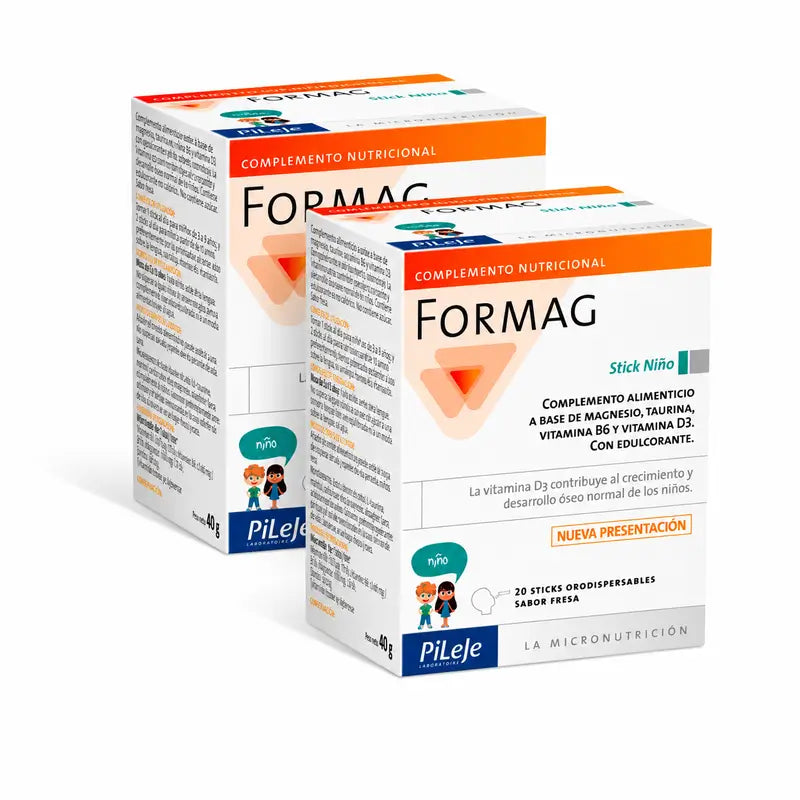 Pileje Formag Fraise pour enfants, lot de 2 x 20 bâtonnets