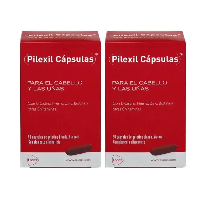 Pilexil gélules, paquet de 2 x 50 gélules.
