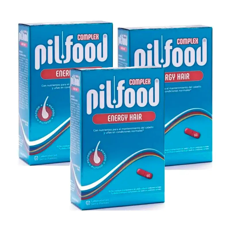 Pilfood Complex Nutrients for Hair and Nails, Pack 3 x 60 comprimés