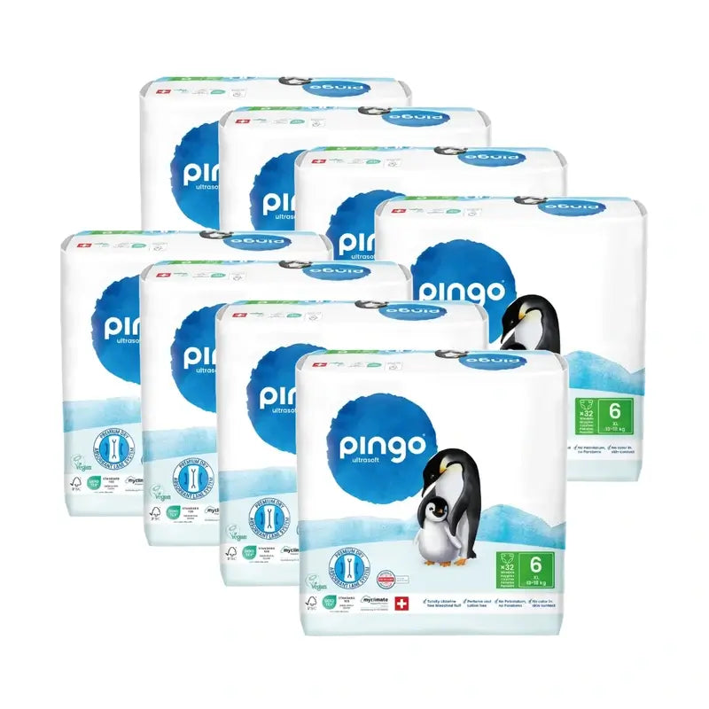 Couches écologiques Pingo Taille 6 (13-18 Kg), 8X32 unités